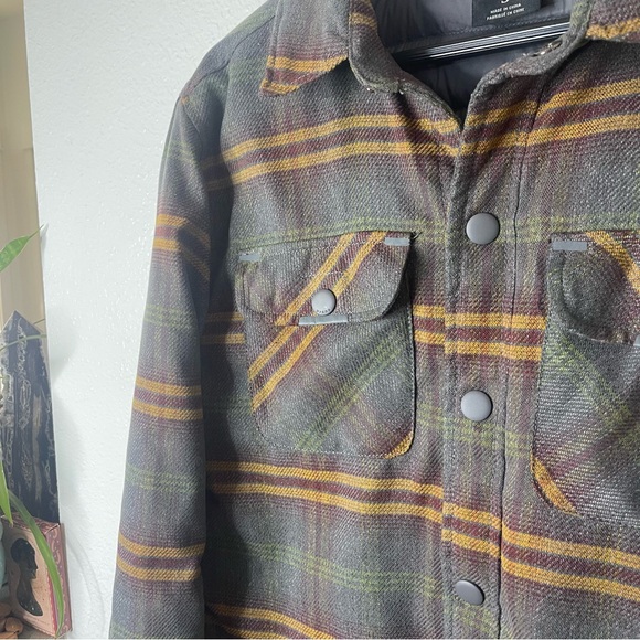 Prana Green and Brown Plaid down Jacket - Picture 5 of 9